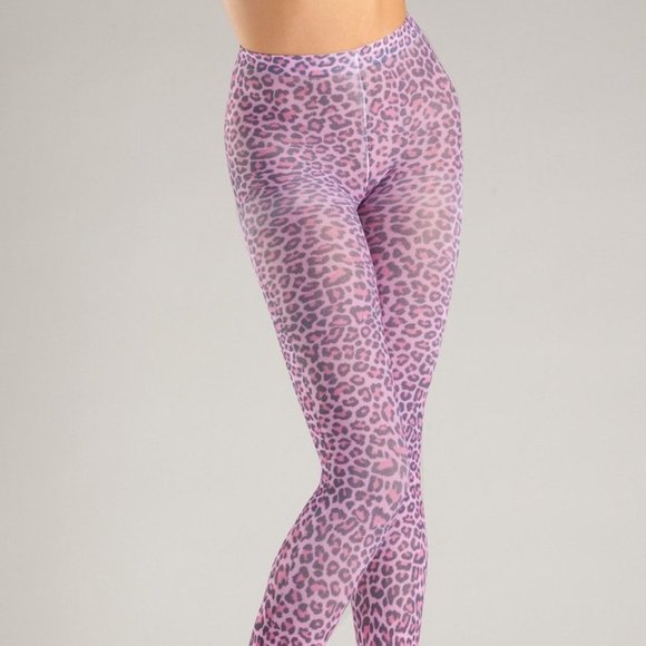 Pink Leopard Pantyhose - Picture 1 of 2